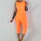 Capri Hose mit Bindeband - neonorange