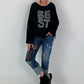 Oversized sweatshirt met gedetailleerde afwerking - zwart