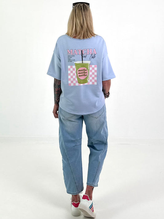 Sweat T-Shirt Matcha - hellblau