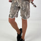 Sweat Short Camouflage mit Nieten - beige-mehrfarbig