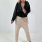 Vintage Blouson in leather look - black