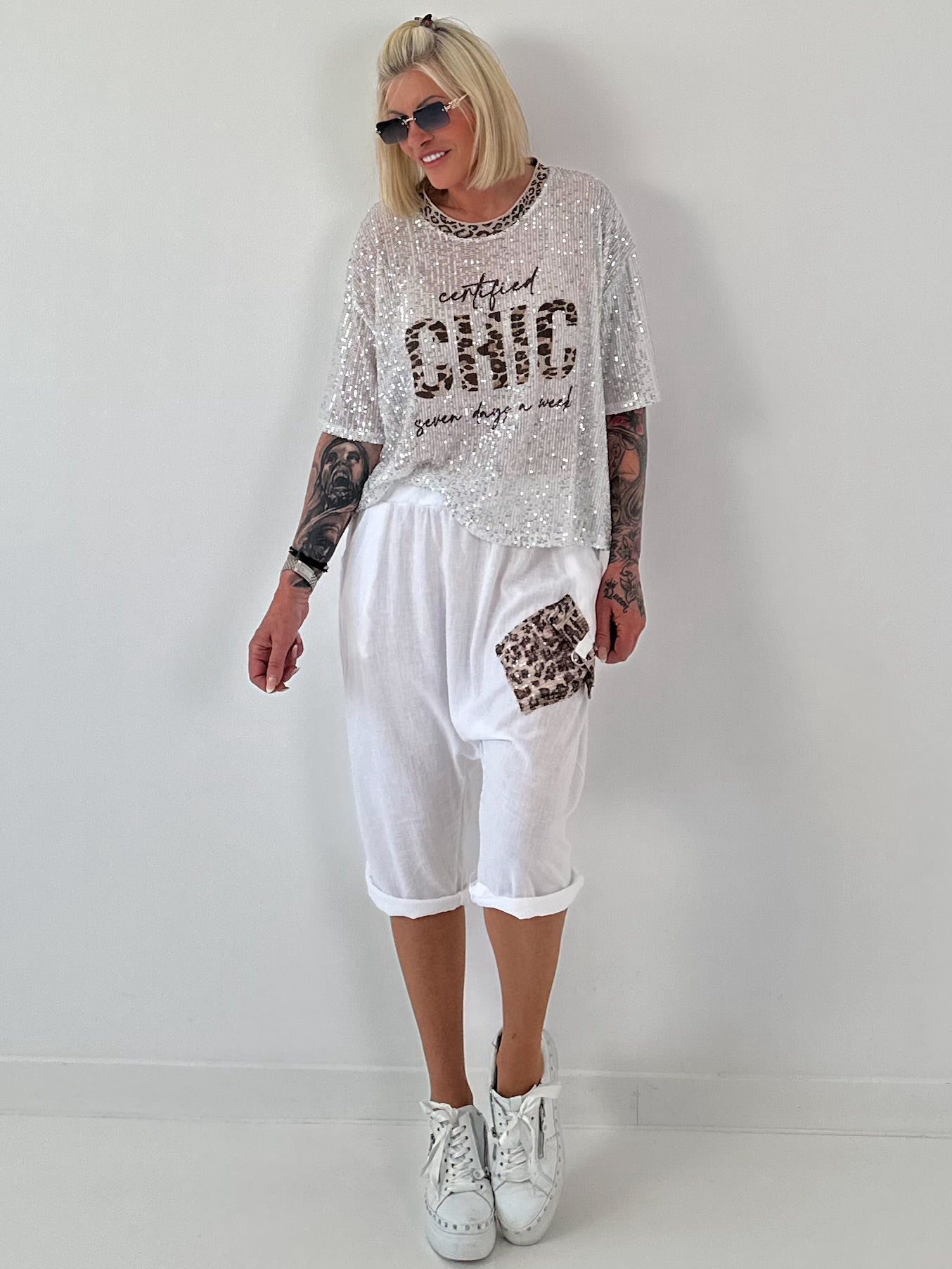 Sequin Shirt SOHO New York - silver-blue