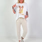 T-Shirt Fashion Girls - weiss-gelb