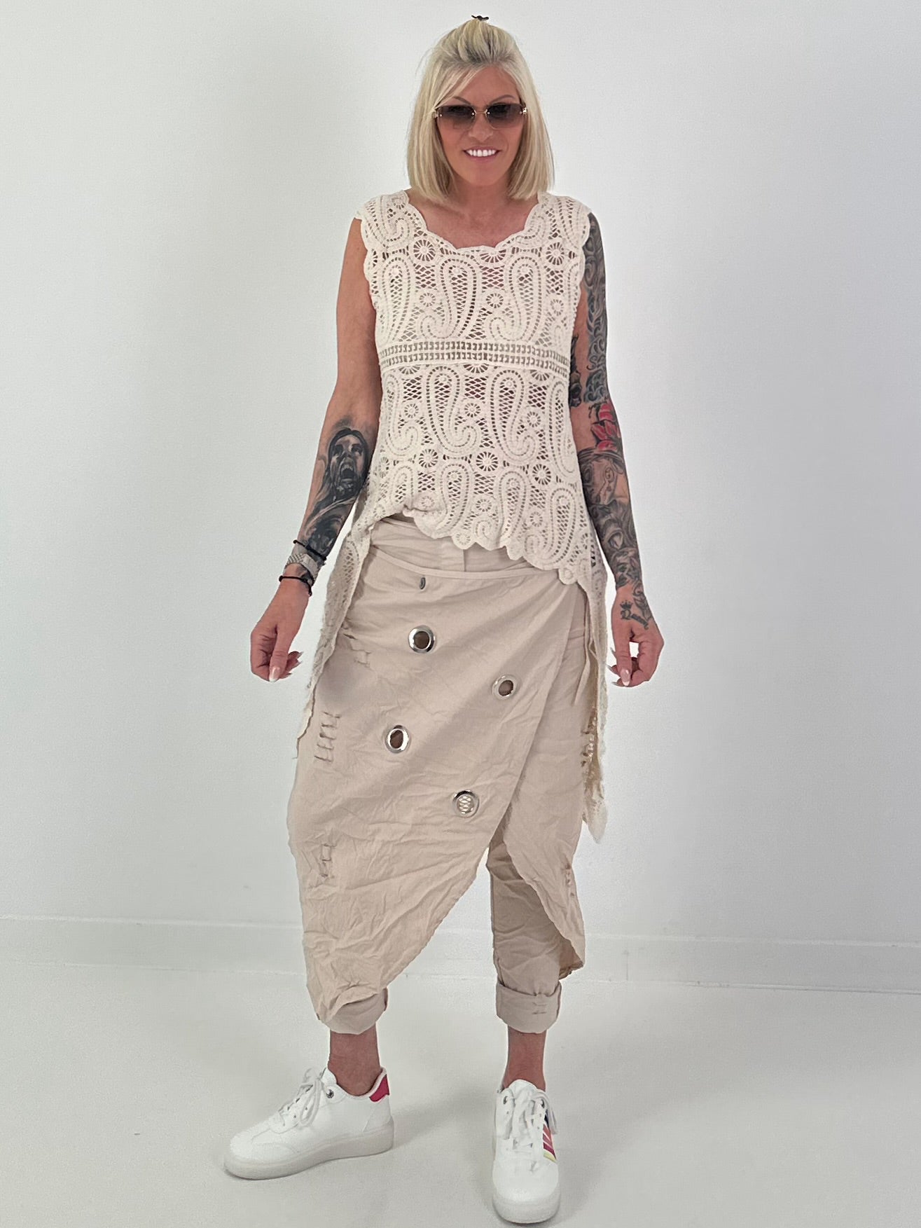 Ibiza Crochet Shirt - beige