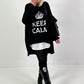 Oversized shirt model "KEEP CALM" - black