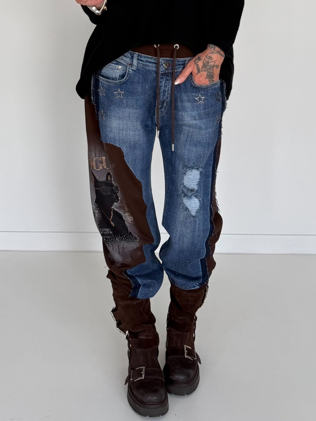 Jogg-Jeans Fashion Dog - denim-mokka