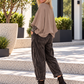 Sweater with turned-up sleeves - taupe