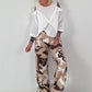 Balloon Linen Trousers with Fringe Details - taupe