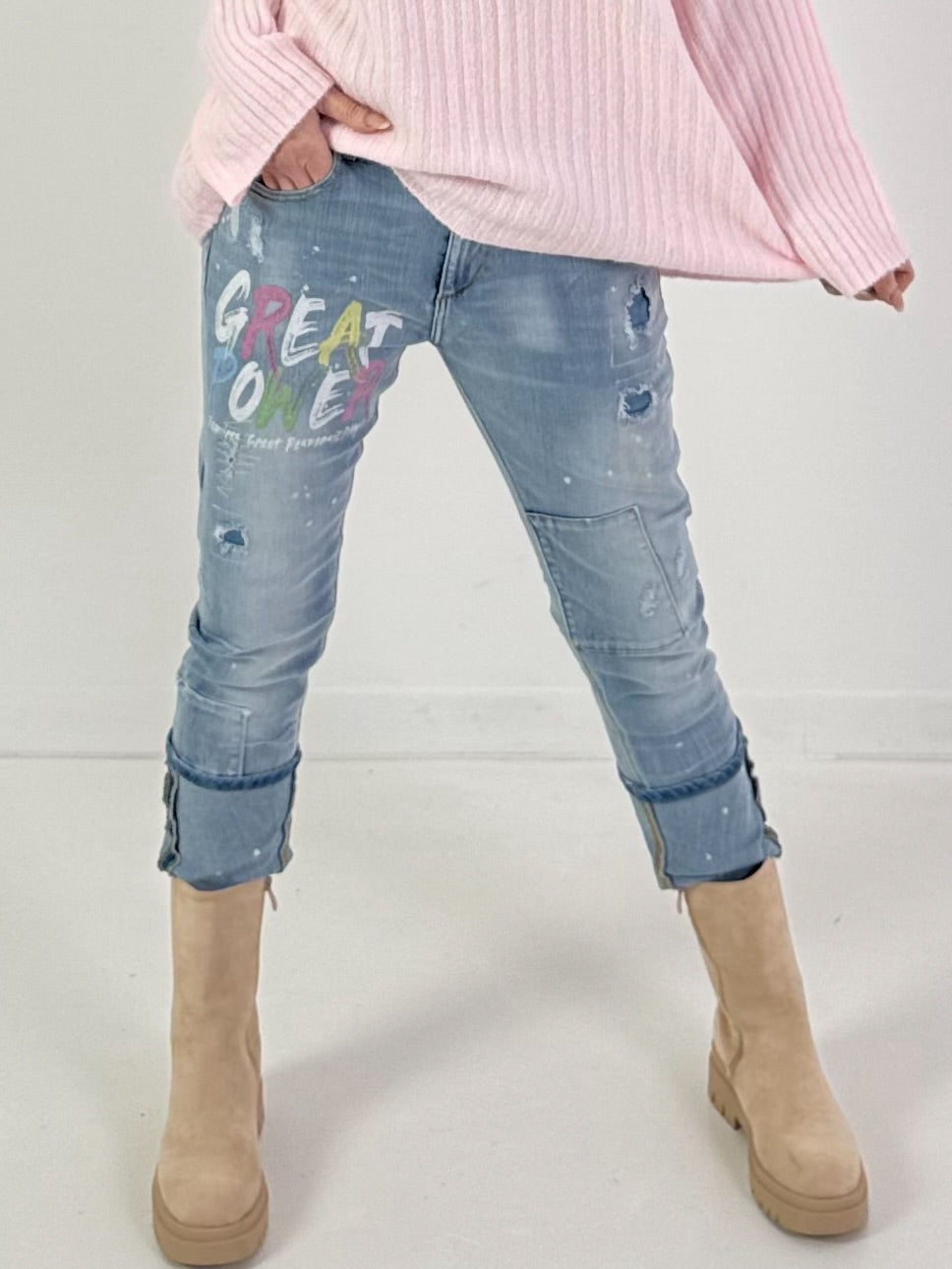 Jeans Hose Modell "Great Power" - denim