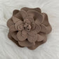 Strikceintuur model "Floral Flow" - taupe