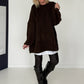 Rippstrickpullover -chocolate