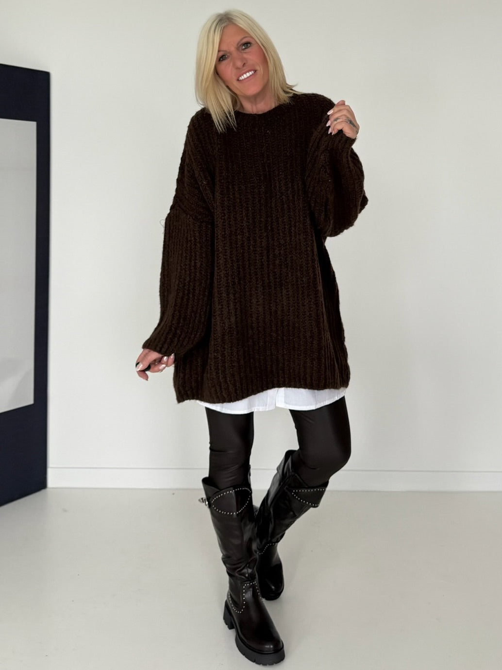 Rippstrickpullover -chocolate