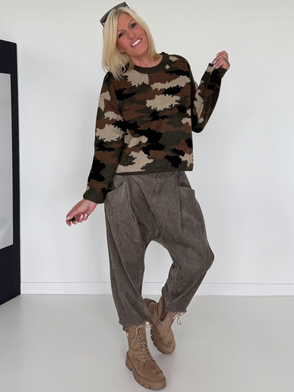 Cord-Baggy - taupe