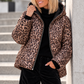 Jacke mit Kapuze im Leo-Look - leo-mehrfarbig