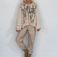 Sweater Nice mit Strickeinsätzen - beige