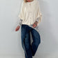 Oversized Strickjacke mit raffinierten Details - creme