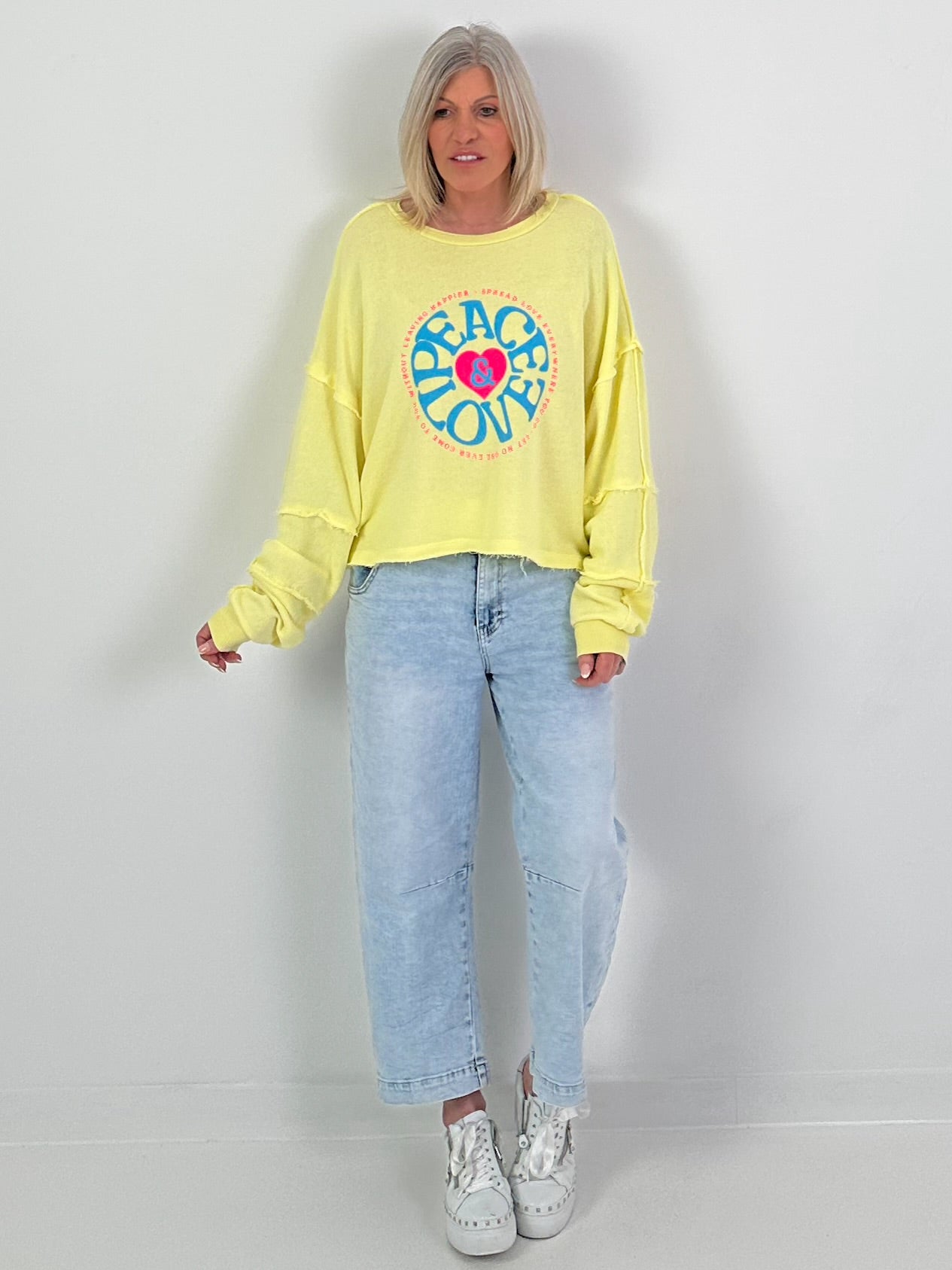 Sweater Peace&Love - gelb