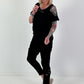 Linen Cut-Out Shirt - Black