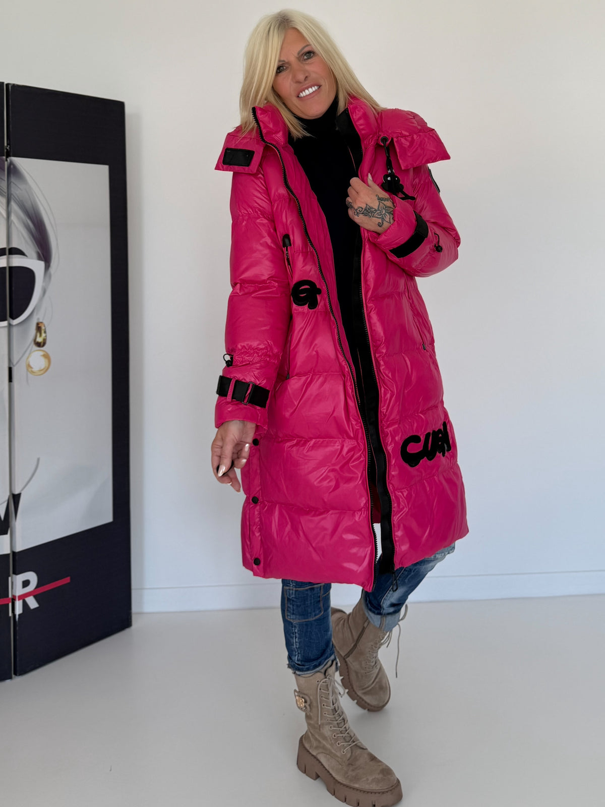 Cuel down coat - pink