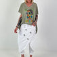 Oversized Shirt with Front Print - Khaki