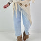 Jeans with soft crochet bolero - denim