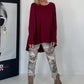 Basic Shirt mit Rundhalsausschnitt - bordeaux