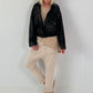 Vintage Blouson in leather look - black