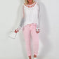 Silk Tunic with Crocheted Neckline - White