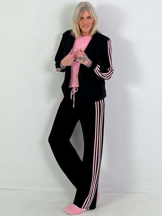 Blazer mit Streifendetails - schwarz