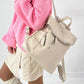 Leather-look backpack, model "City Fold" - beige