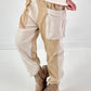 Suede-look trousers, model "Dual Harmony" - ecru-beige