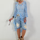 Crochet Tunic with Pattern - light blue