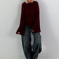 Weicher Pullover mit stylischen Trompetenärmeln - burgunda