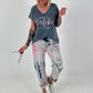 T-Shirt with statement print - blue