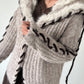 Cozy Cardigan with Oversized Faux Fur Collar - Taupe