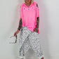 Leinen Shirt mit Ösen und Schulter Cut-Outs - neonpink