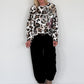 Sweater im Allover-Leo-Print mit Strass- und Glitzer Smileys - weiss-mehrfarbig