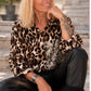 Bluse im Allover Leo-Look mit Strass-Leopard - beige-mokka-mehrfarbig