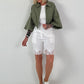 Sommer Crop-Jacke mit halben Arm -  khaki