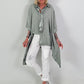 Oversized Bluse asymmetrisch mit Krawatte - khaki