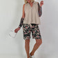 Ballon Blusen Top mit V-Neck - beige