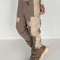 Sweathose im Materialmix - taupe-beige