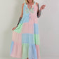 Ibiza Maxikleid - rosa-mint-hellblau