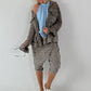 Stylische Hose mit Überwurf im Knit-Look - taupe