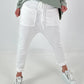 Sweatshirt Baggy mit aufgesetzten Taschen - weiss