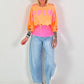 Cropped Sweater Happiness - neon orange