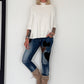 Strickpullover mit Turtleneck - ecru
