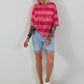 Pailletten Shirt mit Streifen - pink-rosa