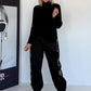 Basic Rollkragenpullover - schwarz