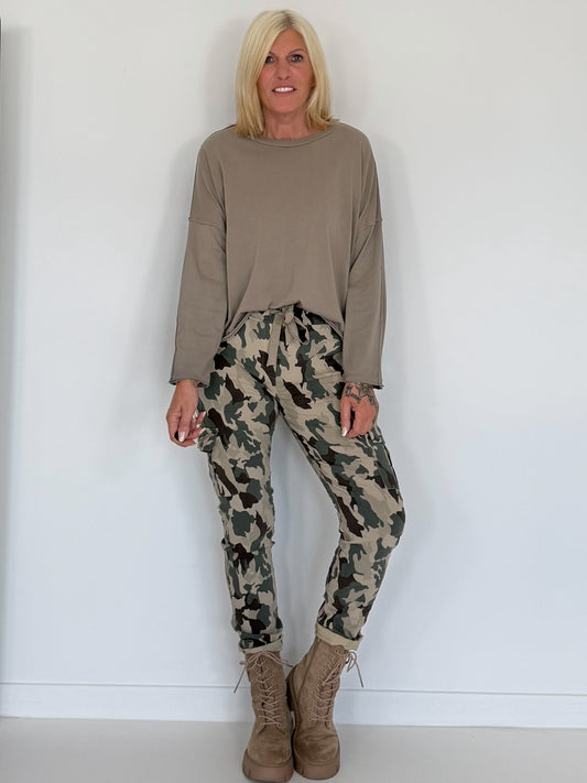Kastiges Shirt - taupe